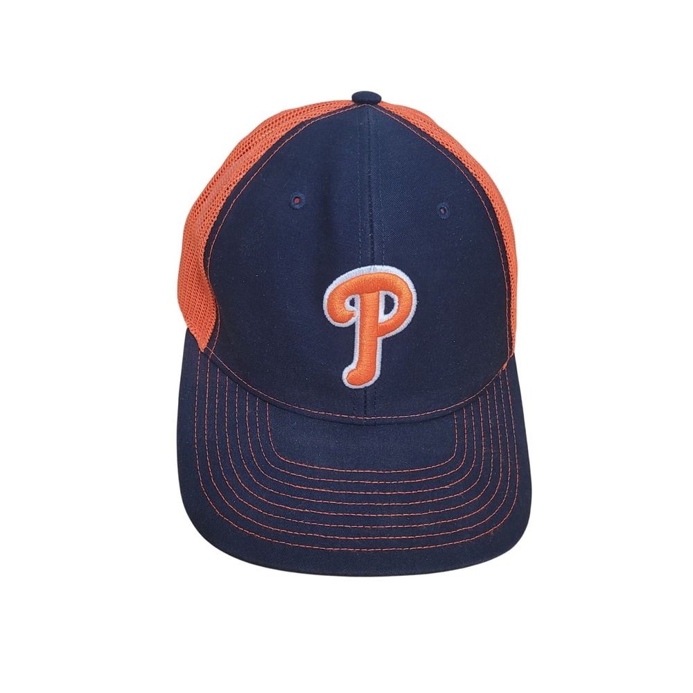 Richardson 112 Trucker Hat Black  Orange Embroidered P Snapback Mesh Cap